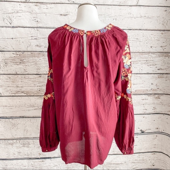 JODIFL burgundy top with embroidery - Picture 5 of 8